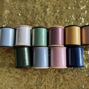 Blue Accents Thread Spools Set with Diverse Colors